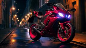 red yamaha R6 with red underglow
