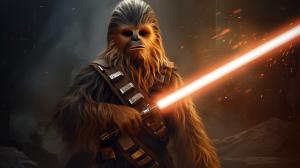 Star wars wookiee with duel lightsabers
