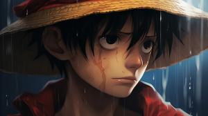 Luffy rain sad
