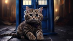 british shorthair chocolate tabby tardis doctor who