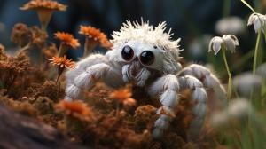 fluffy tarantula cute flowers grass