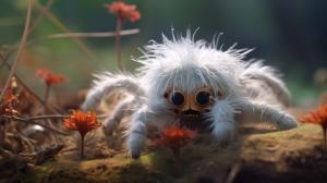 fluffy tarantula cute flowers grass