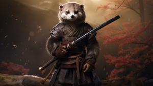 old style japan traditionnal ferret samuraï