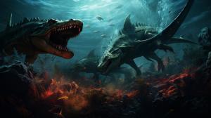 dinosaurs under ocean