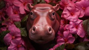 jungle pink hippopotamus