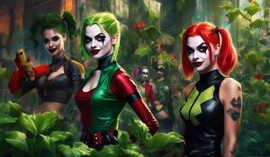 Harley quinn and poision ivy cartoon