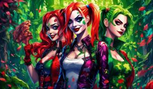   harley quinn and poison ivy cartoon