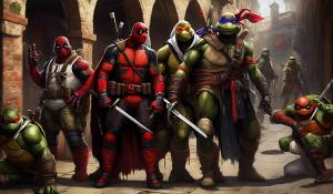 Tmnt and deadpool and ezio 