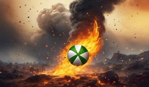 Xbox symbol on fire with ashes falling