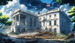 the white house was hit by a strong hurricane