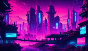 Cyberpunk landscape