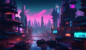 Cyberpunk landscape