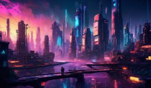 Cyberpunk landscape