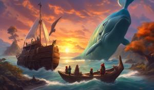 Ark ascended, fall sunset, gnome woman,velosaurs, whale,toy boat,shore line 