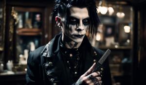 with his revenged filled metal Straight razor in his hand Andy Biersack an his Four band members of Black Veil Brides Become the new Demon barber's of fleet streetAn will forever be Known as Sweeney Todd's Followersthe Bleeder