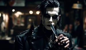 with his revenged filled metal Straight razor in his hand Andy Biersack an his Four band members of Black Veil Brides Become the new Demon barber's of fleet streetAn will forever be Known as Sweeney Todd's Followersthe Bleeder