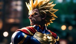 Realistic 4k All Might, Deku, Bakugou, and Shoto Todoroki