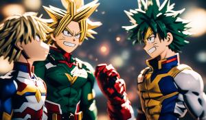  All Might, Deku, Bakugou, and Shoto Todoroki