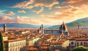 Florence with beautiful sky