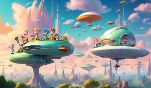 The jetsons in relaxed with beautiful sky