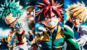  Realistic photographic pictures  of Shoto Todoroki, Izuku Midoriya, All Might and Katsuki Bakugo