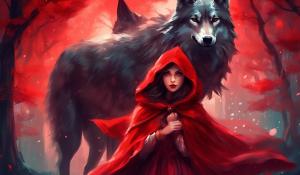 Little red riding hood and a wolf