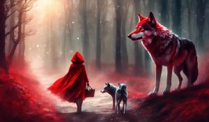 Little red riding hood and a wolf