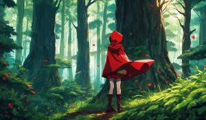 Isekai little red riding hood in a distant forest