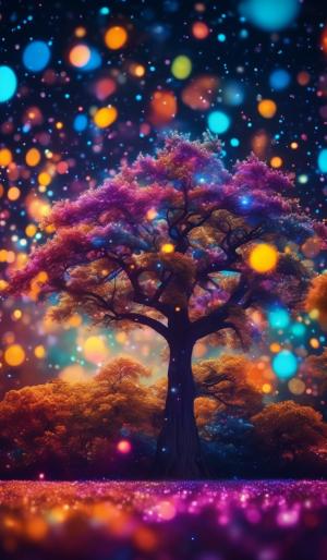 Stylized tree in all the colors of this universe