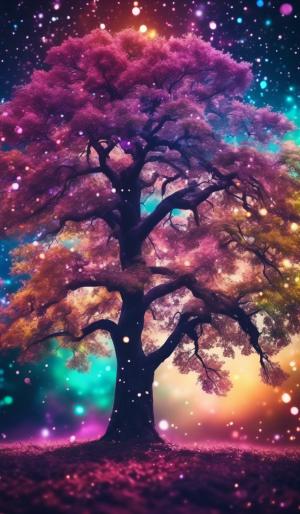 Stylized tree in all the colors of this universe