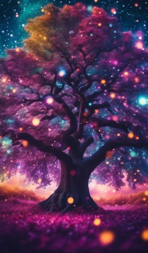 Stylized tree in all the colors of this universe