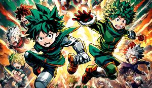 My Hero Academia full cowl deku fighting class 1-A