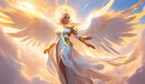 Overwatch Angelic mercy In sky