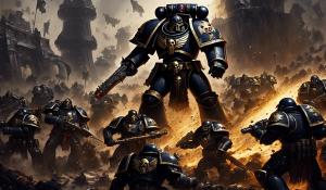 warhammer 40,000 space marine black templars in battle