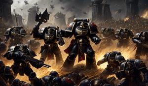 warhammer 40,000 space marine black templars in battle