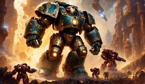 Warhammer 40,000 space marines in iron man hulkbuster armor