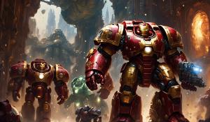 Warhammer 40,000 space marines in iron man hulkbuster armor