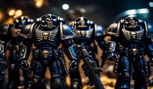 Warhammer 40,000 black space marines in nightmare punisher armor