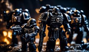 Warhammer 40,000 black space marines in nightmare punisher armor