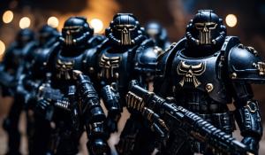 Warhammer 40,000 black space marines in nightmare punisher armor