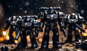 Warhammer 40,000 black space marines in punisher war machine armor