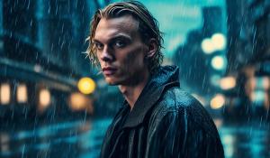 Realistic jamie bower as jace wayland in rainy city