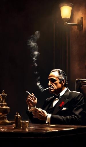 The godfather smoking