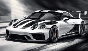 a white and black porche gt911