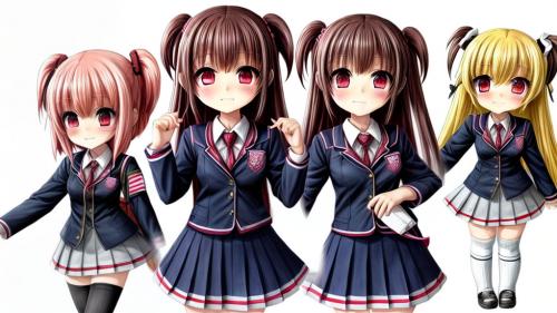 chibi anime girl school uniform