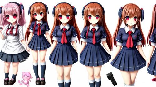 chibi anime girl school uniform