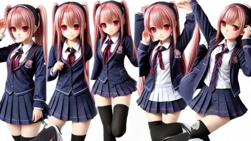 chibi anime girl school uniform