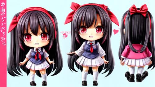 chibi anime girl school uniform