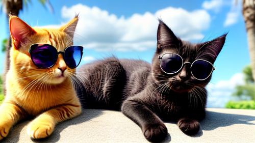 Cute kitty in sunglasses