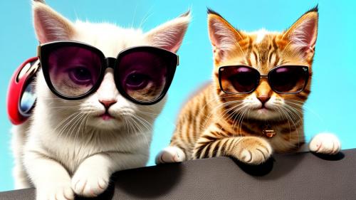 Cute kitty in sunglasses